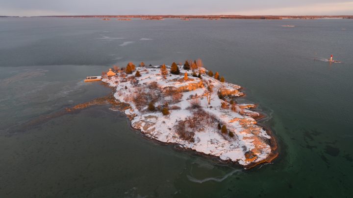 Chimney Island at Sunset
