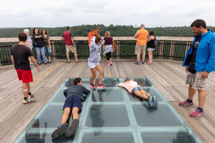 Family on Glass Floor