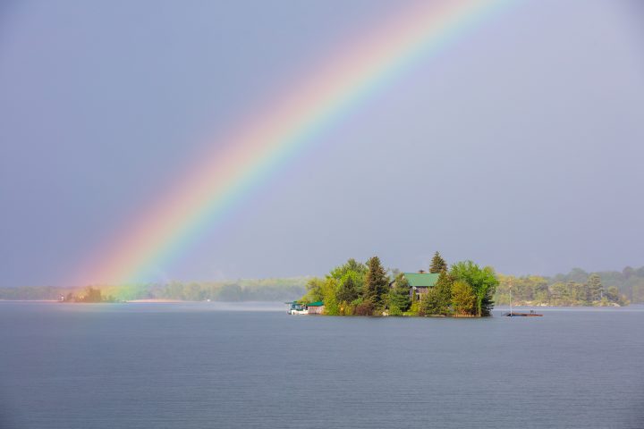 Oblique Rainbow and Islands
