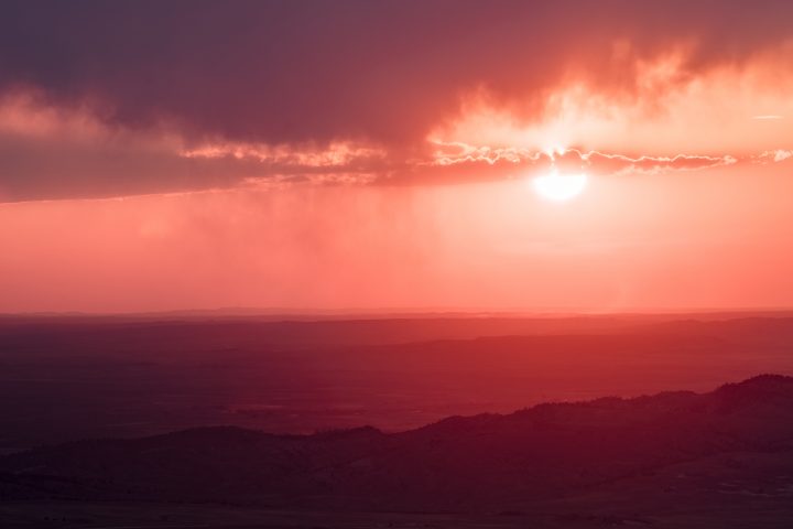 Rain and Setting Sun Before The Eclipse