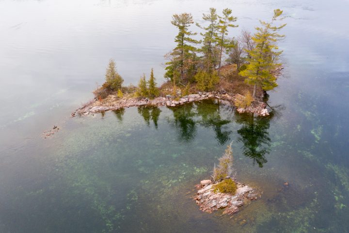 Two Small Islands with Trees