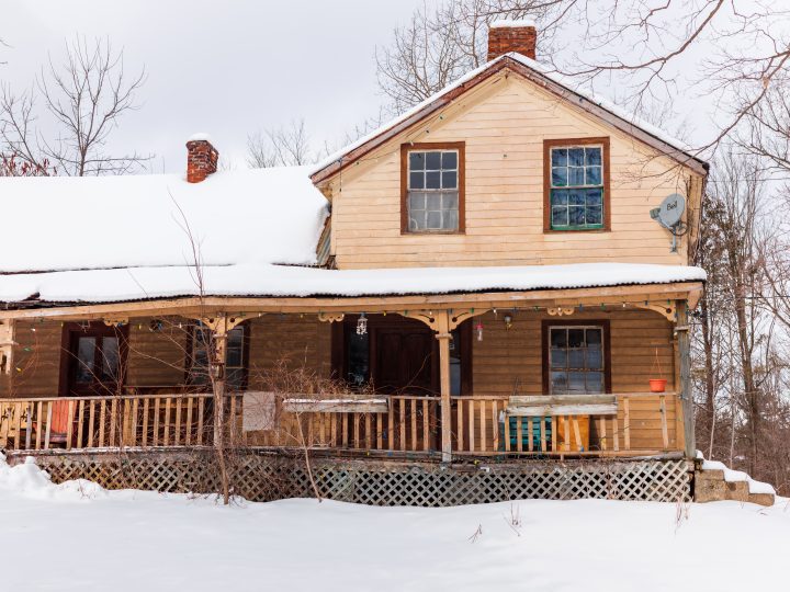 Yellow House in the Snow