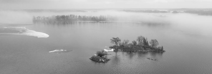 Islands In The Fog Black and White