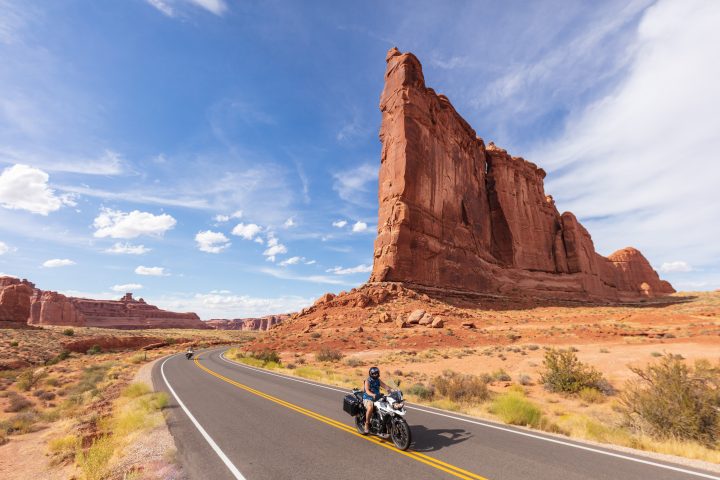 Motorcyclist at the Tower of Babel