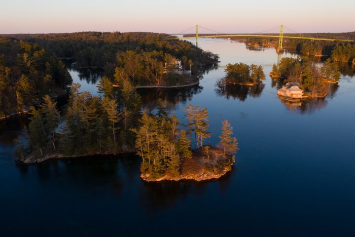 Islands and Bridge at Sunset