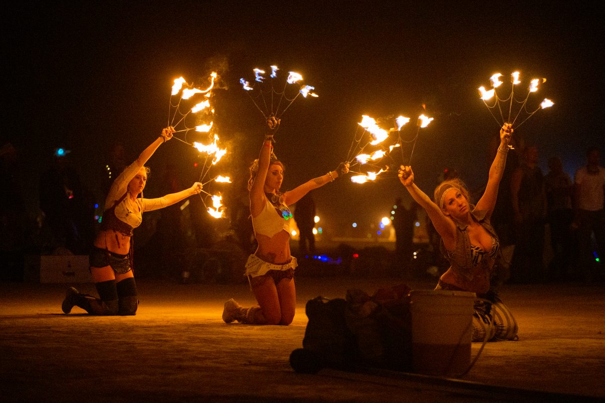 Fire Dancers on Burn Night 2014