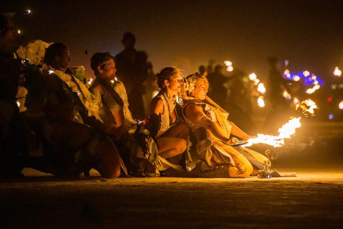 Fire Dancers on Burn Night 2014