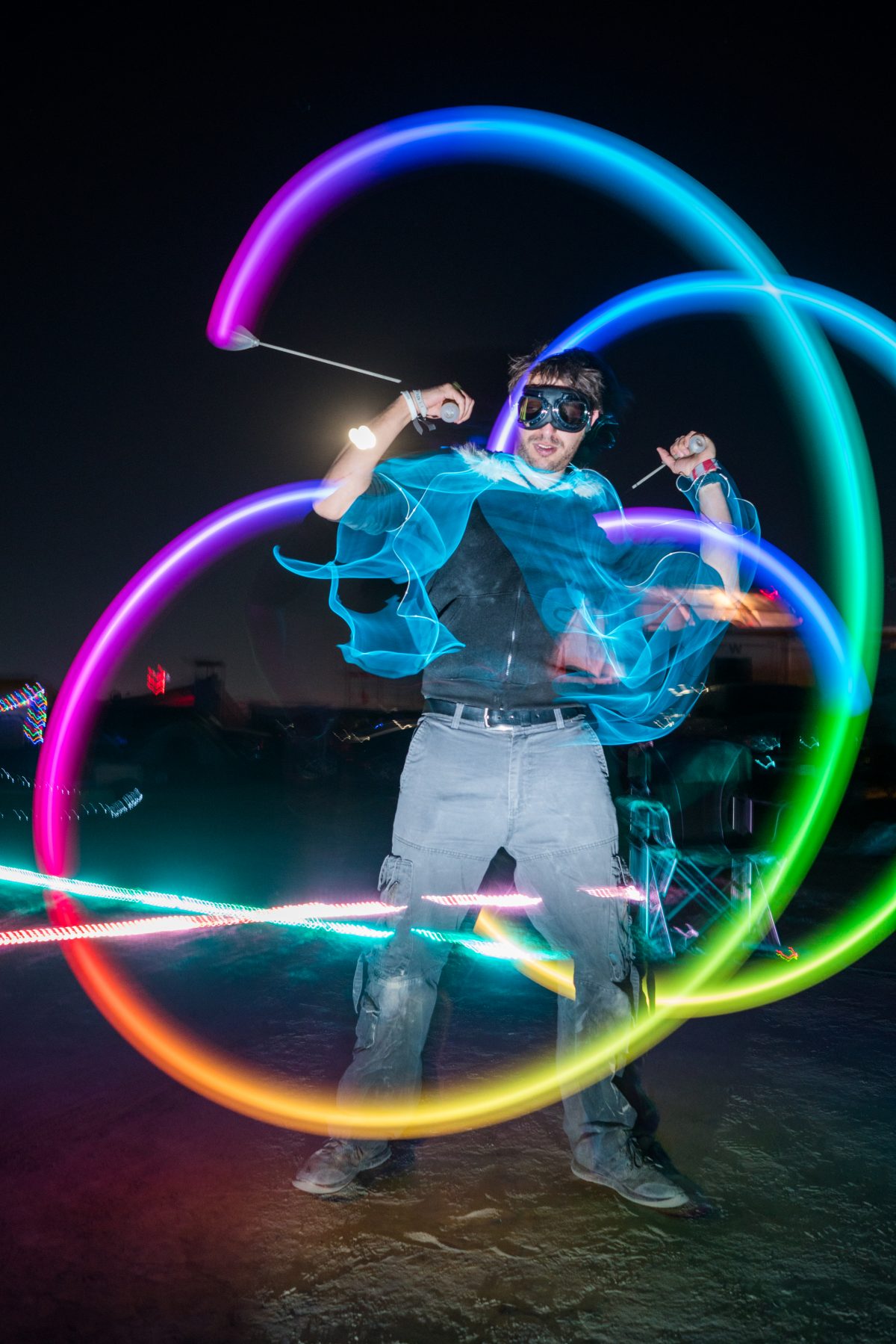 Justin playing around with some neat lights.