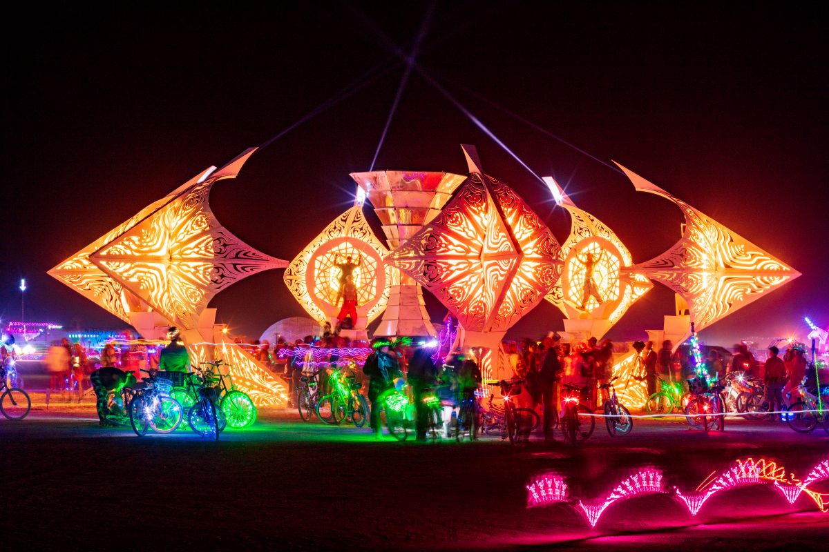 Helios from: New York, NY year: 2016  In resonance with the Leonardo's Renaissance - the era of rebirth - Helios calls upon every citizen of the playa to activate their inner fire that is essential to illuminate our present era of darkness. Inside an interactive chamber of six Vitruvian activatio...