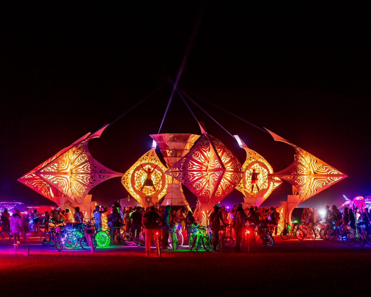 Helios from: New York, NY year: 2016  In resonance with the Leonardo's Renaissance - the era of rebirth - Helios calls upon every citizen of the playa to activate their inner fire that is essential to illuminate our present era of darkness. Inside an interactive chamber of six Vitruvian activatio...
