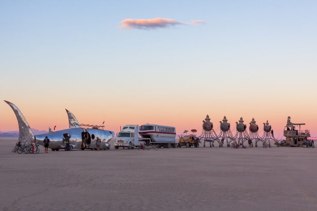 Mutant Vehicles Line up for the Temple Burn 2016