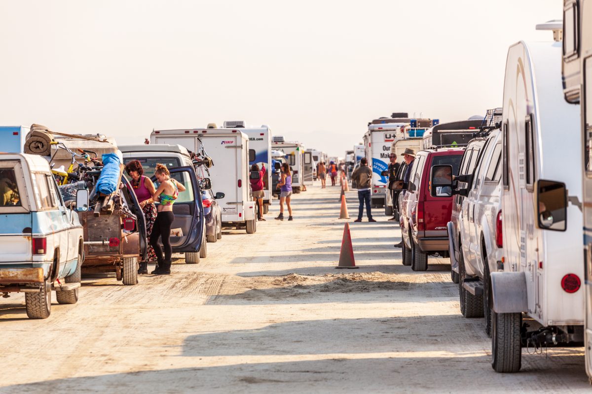 Burners Queue up to enter Black Rock City