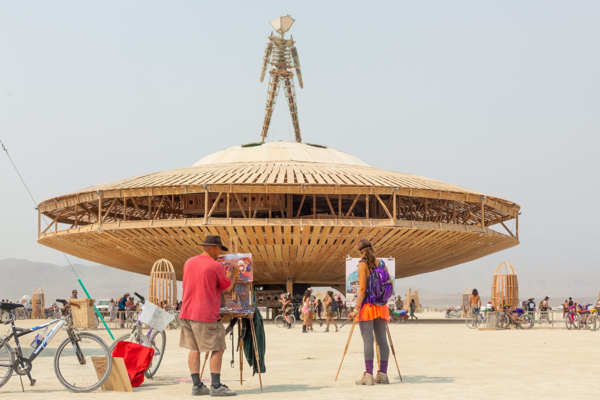 Artists Painting the Man