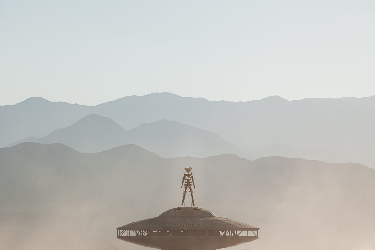 The Man Base 2013 and surrounding landscape.