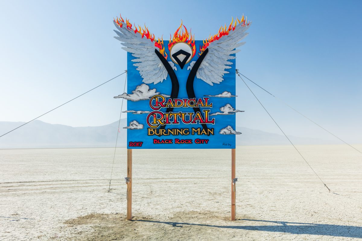 Burning Man 2017 sign by Mad Dog
