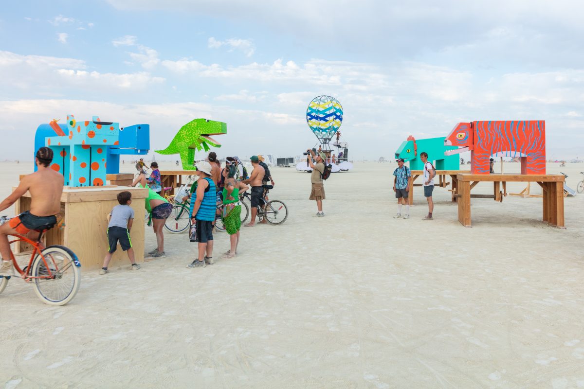 Free Range Animal Automata Menagerie by: Edward Crell from: Sonoma, CA year: 2017  We are bringing a menagerie of large animal automata to the Playa. Powered by humans, these colorful animals represent over 2,000 years of human fascination with animated mechanisms. Automatons (or automata if ther...