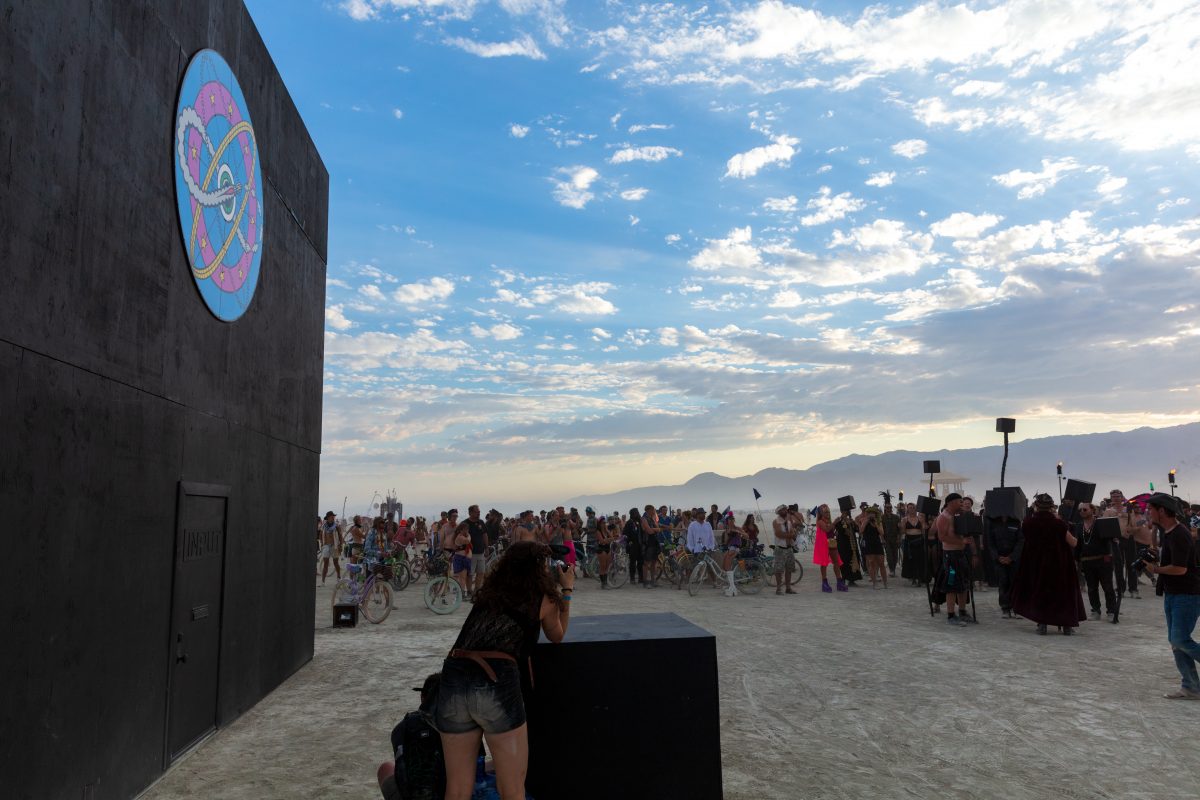 Solipmission - An Initiation Into Future Realities by: Dadara from: Amsterdam, Netherlands year: 2017  A small crew of artists will be locked up inside a black box for the entire week of the event. They will create a virtual Burning Man on the inside walls without ever viewing the outside, just b...