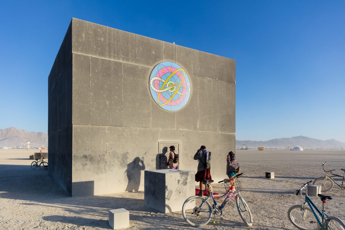Solipmission - An Initiation Into Future Realities by: Dadara from: Amsterdam, Netherlands year: 2017  A small crew of artists will be locked up inside a black box for the entire week of the event. They will create a virtual Burning Man on the inside walls without ever viewing the outside, just b...