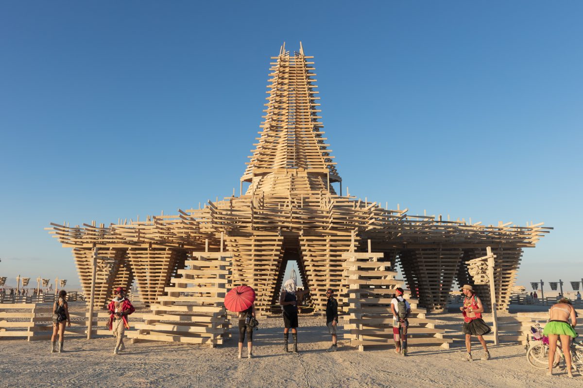 The Temple by: Marish Farnsworth and Steven Brummond from: Oakland, CA year: 2017  The form of the Temple begins with life out of balance. Throughout the Sierra Nevada, species of pine trees are dying, compromised by a bark beetle which has proliferated due to human interruption of the cycle of f...