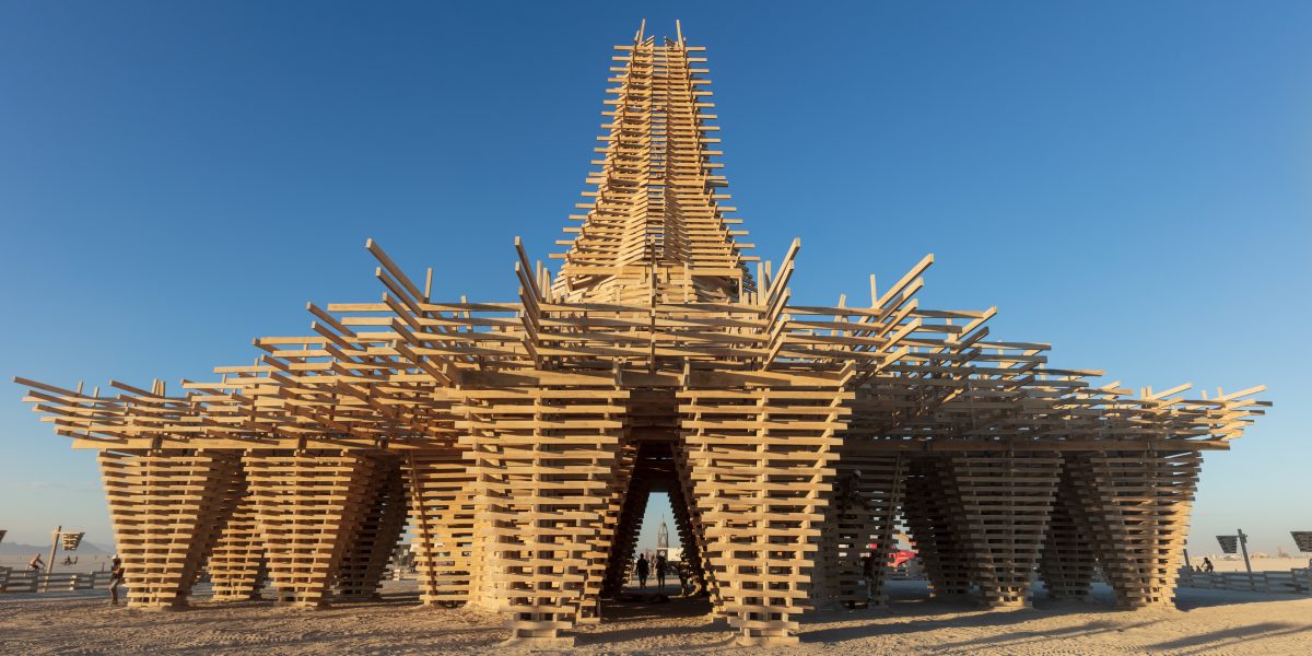 The Temple by: Marish Farnsworth and Steven Brummond from: Oakland, CA year: 2017  The form of the Temple begins with life out of balance. Throughout the Sierra Nevada, species of pine trees are dying, compromised by a bark beetle which has proliferated due to human interruption of the cycle of f...