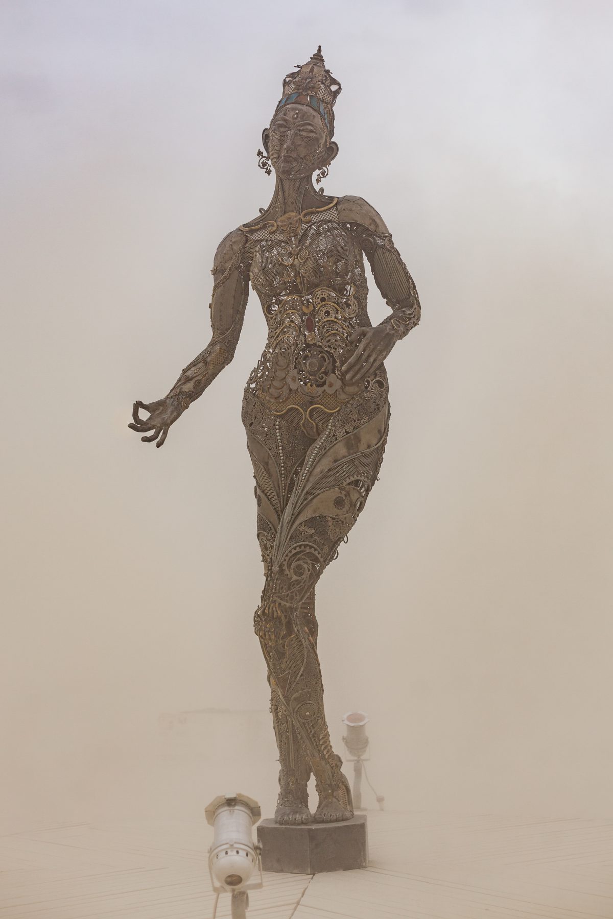 Tara Mechani by: Dana Albany from: San Francisco, CA year: 2017  Tara Mechani is a figurative sculptural installation that fuses representational aspects of the female Buddha, Tara, with future characteristics of the female robot in a contemporary way. The idea is to create a "being" th...