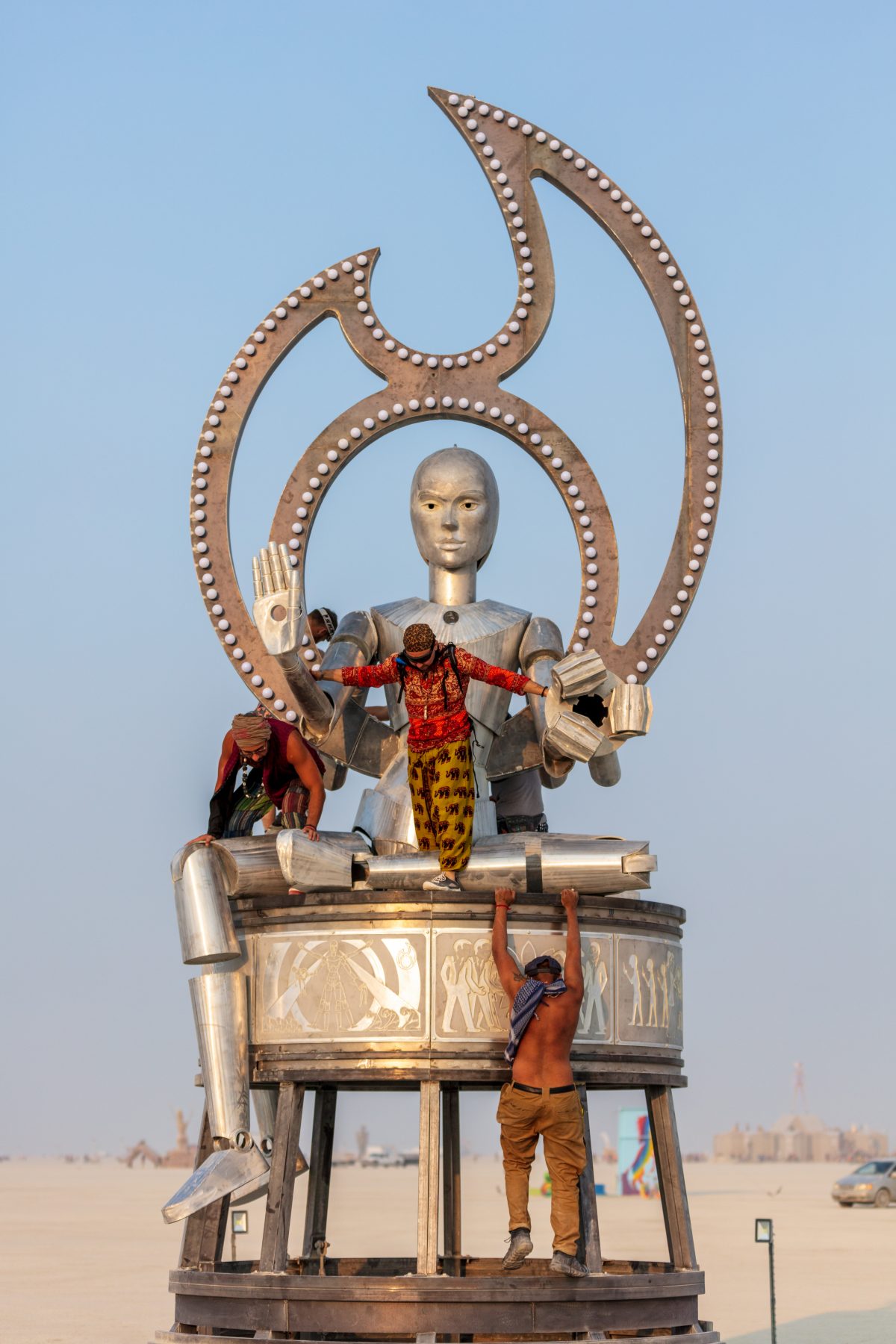 With Open Arms We Welcomed That Which Would Destroy Us (Short: With Open Arms) by: Christian Ristow from: Berlin, Germany year: 2018  With Open Arms We Welcomed That Which Would Destroy Us is a robot deity. With one of her aspects she welcomes and seduces; with the other she voraciously devours. ...