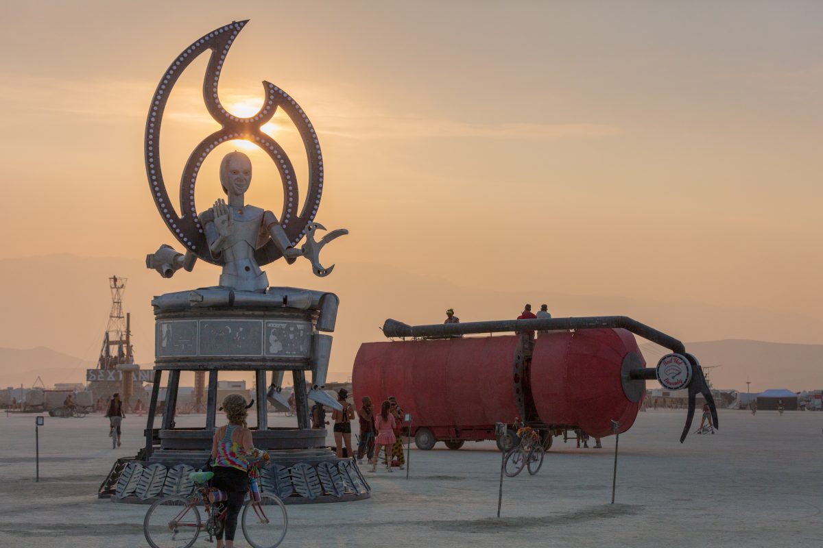 With Open Arms We Welcomed That Which Would Destroy Us (Short: With Open Arms) by: Christian Ristow from: Berlin, Germany year: 2018  With Open Arms We Welcomed That Which Would Destroy Us is a robot deity. With one of her aspects she welcomes and seduces; with the other she voraciously devours. ...
