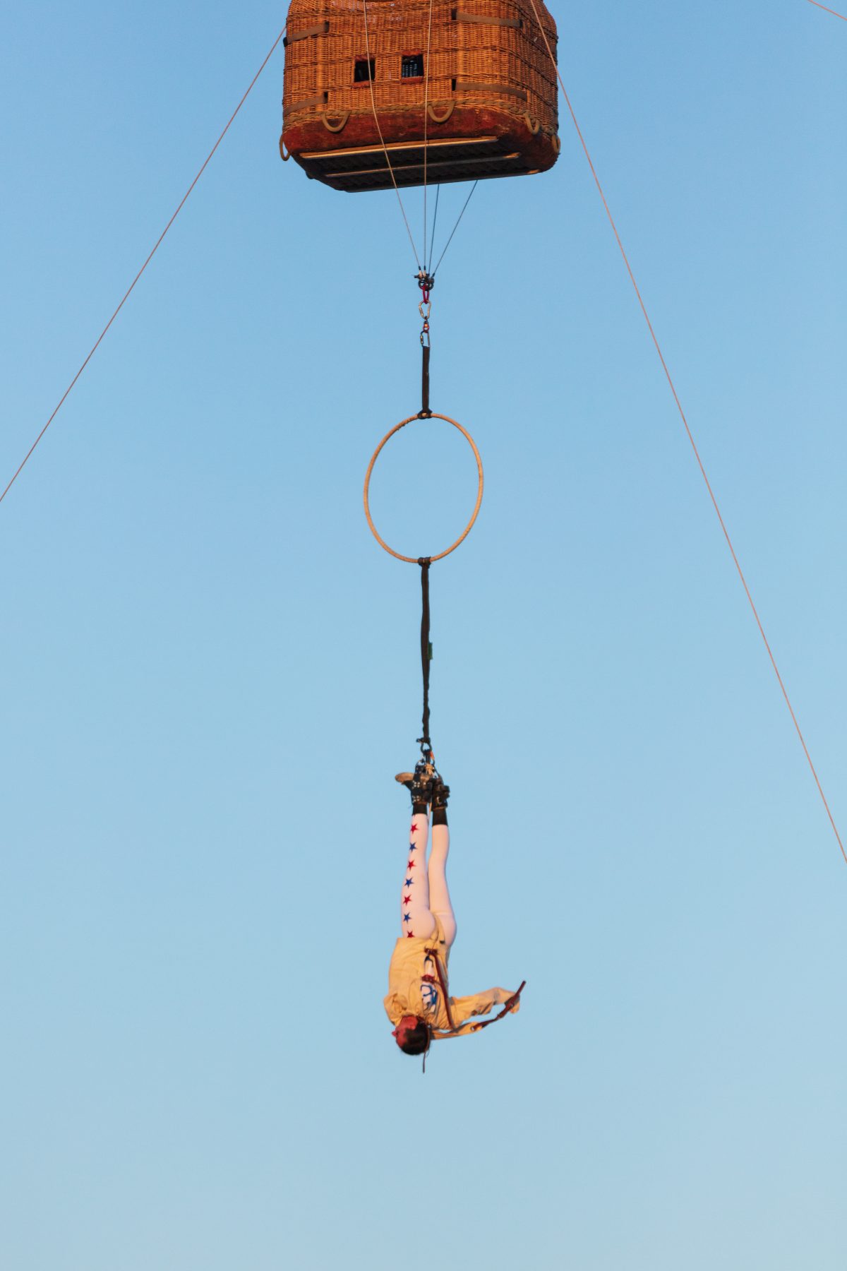 Strait No Chaser : The Great Strait Escape by: LadyBEAST and GatorDox from: Oakland, CA year: 2018  Strait No Chaser : The Great Strait Escape is a performance art installation in which Arianna (LadyBEAST) will be secured in a strait jacket and suspended by her feet from the basket of a hot air b...