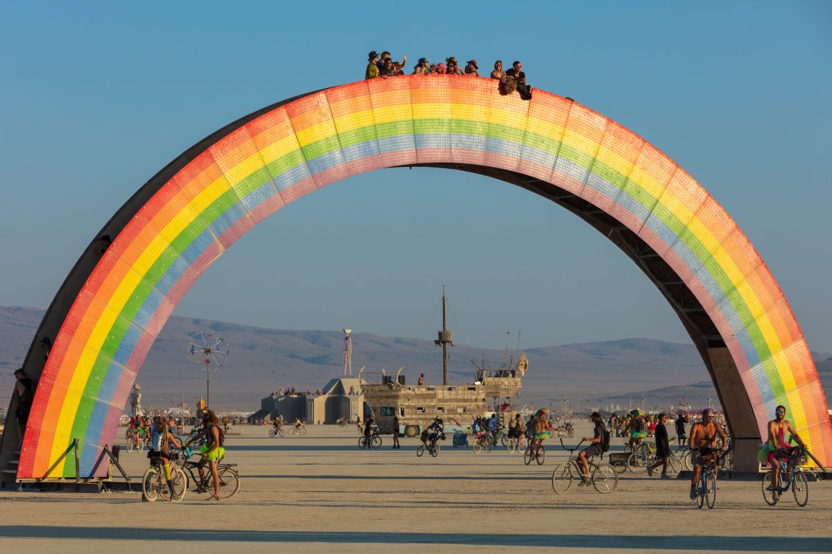 Rainbow Bridge by: Josh Zubkoff from: San Francisco, CA year: 2018  Debuting at Burning Man 2018, The Rainbow Bridge is a 100′ long walkable rainbow bridge that will rise from the morning mist and dazzle with LEDs at night. A great place for a contemplative walk, romantic stroll, to meet friends,...