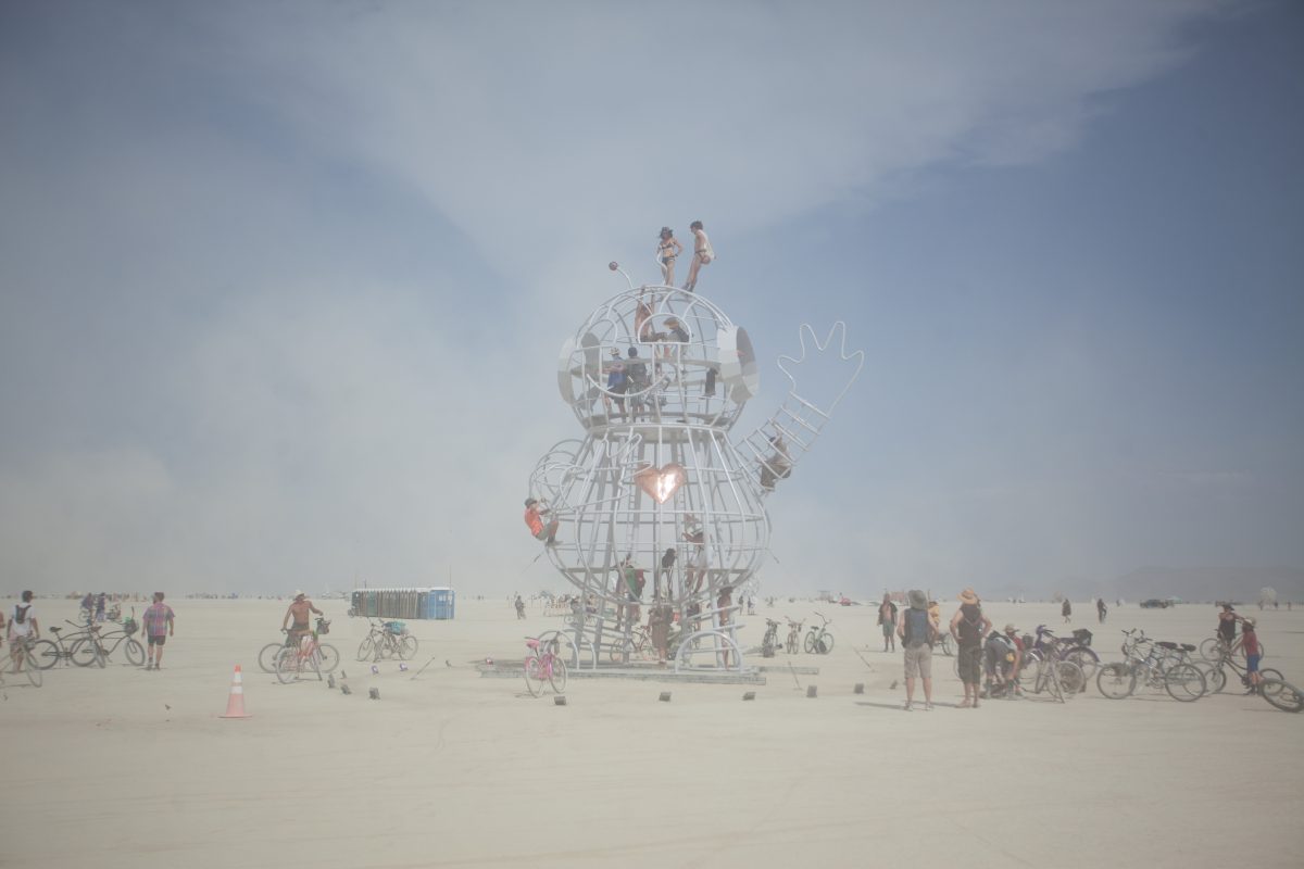 BEBOT by: Andrea Greenlees, Andy Tibbetts and Josh Haywood from: Surbiton, Surrey, England year: 2018  BEBOT is a cute, friendly, thirty-five foot tall steel robot that invites Burners to climb up into its interior and 'BE My Eyes', 'BE My Ears', 'BE My Voice', 'BE My Beating Heart'. An endearing...