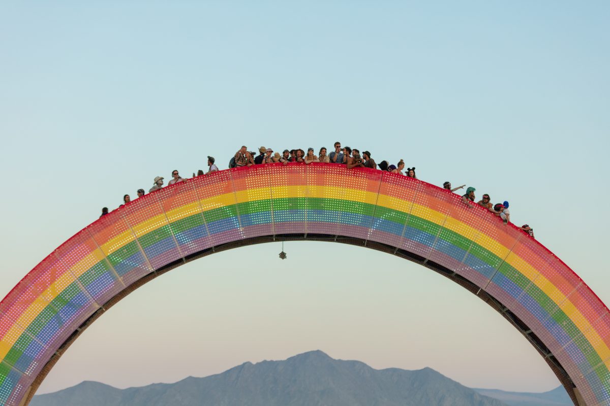 Rainbow Bridge by: Josh Zubkoff from: San Francisco, CA year: 2018  Debuting at Burning Man 2018, The Rainbow Bridge is a 100′ long walkable rainbow bridge that will rise from the morning mist and dazzle with LEDs at night. A great place for a contemplative walk, romantic stroll, to meet friends,...