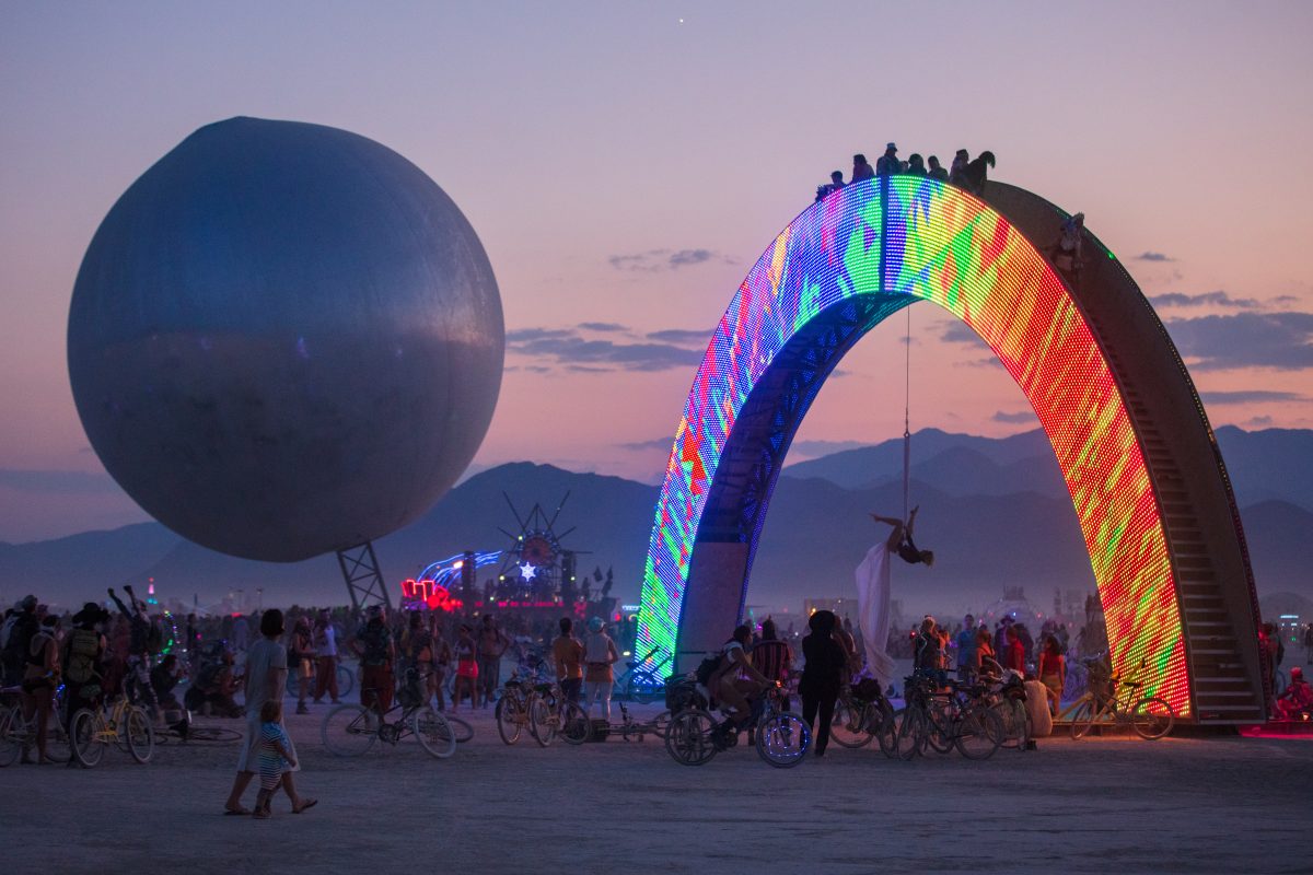 Rainbow Bridge by: Josh Zubkoff from: San Francisco, CA year: 2018  Debuting at Burning Man 2018, The Rainbow Bridge is a 100′ long walkable rainbow bridge that will rise from the morning mist and dazzle with LEDs at night. A great place for a contemplative walk, romantic stroll, to meet friends,...