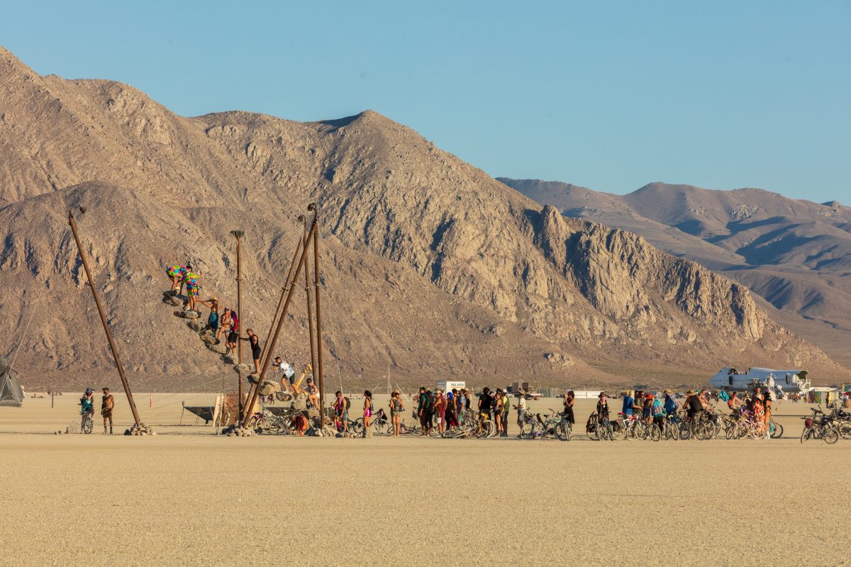 Stone 27 by: Benjamin Langholz from: California & Berlin, Germany year: 2019  Confront nature and yourself as you journey along 27 stones floating above the Playa. Step into an alternate reality where destructive energy has been harmonized with nature to create moments of physical and mental ...