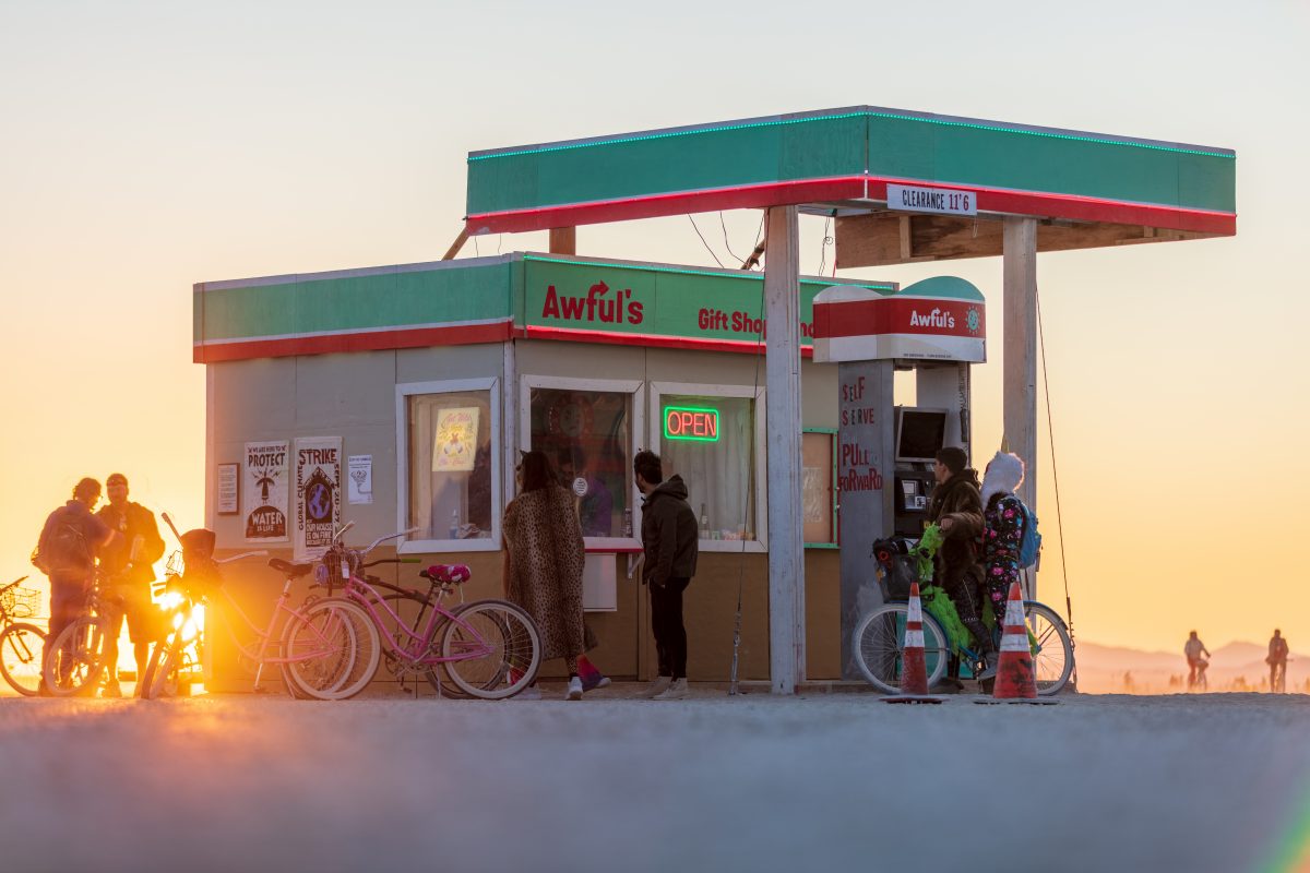 Awful's Gas & Snack by: Matthew Gerring & Crank Factory from: San Francisco, CA year: 2019  Awful's Gas & Snack: Your Gateway to the Big Wild! See one of the few remaining gasoline stations, painstakingly preserved since the mid-21st century. Travel back to a time when hardy men roame...