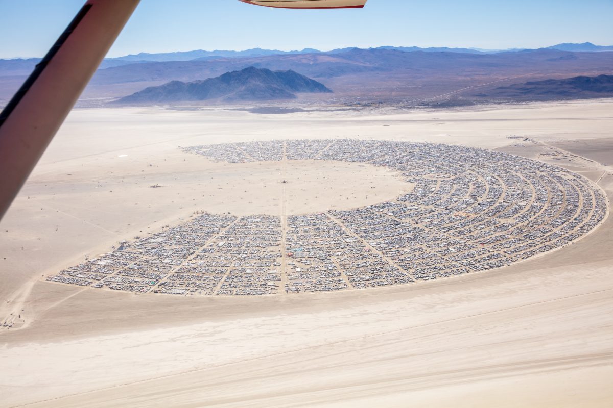 Burning Man Aerial Photo 2019. I shot this while hanging out the window of a small Cessna. The image was shot on Friday August 31, 2019. Thank you to the pilot of the aircraft Purple Haze.
