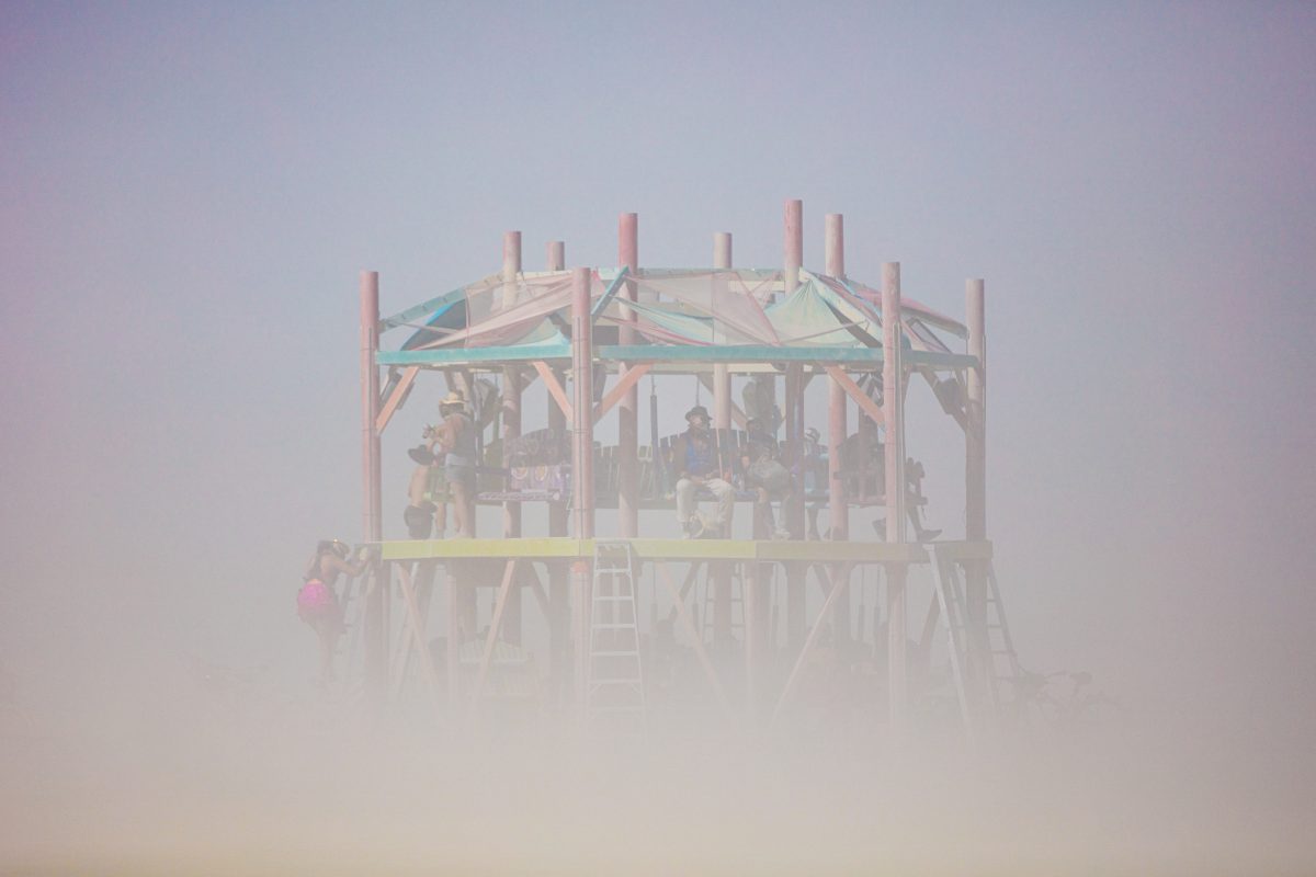 Circus Fabulae by: Benjamin Jones and the Populus Ludere from: Brooklyn, NY year: 2019 Circus Fabulae is a whimsical two story swing set with beautiful, custom designed mosaic roof and circular play space for performances of all kinds. At its a heart is a community space produced by a community o...