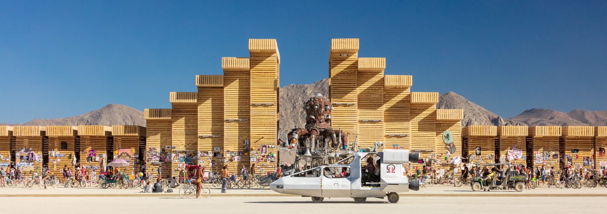 The Temple of Direction by: Geordie Van Der Bosch from: San Francisco, CA year: 2019 The Temple of Direction is organized linearly. It recreates a restricted passage which expands in the center into a large hall. This is a response to the openness of the playa; it creates a space traveled end to ...