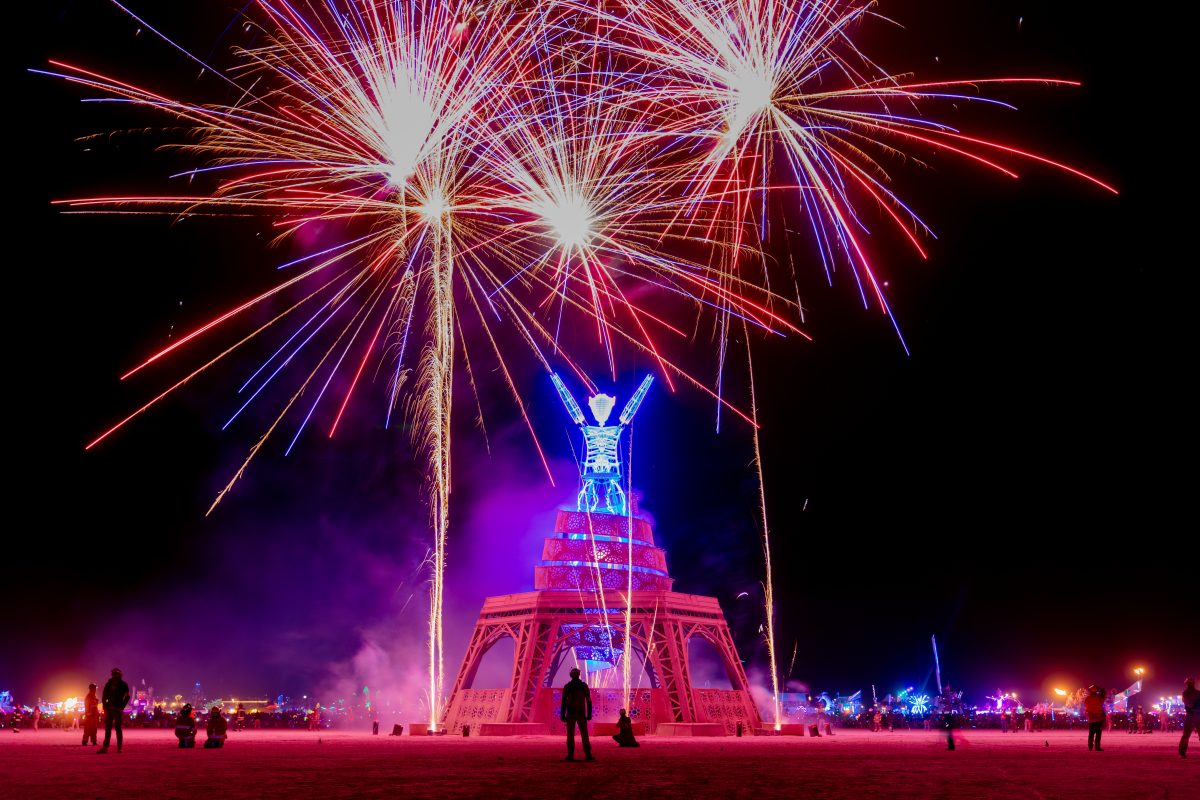 Man Burn Fireworks