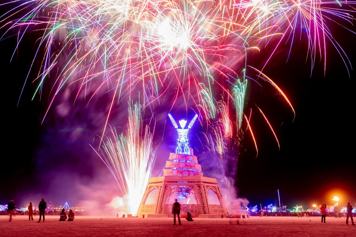 Man Burn Fireworks