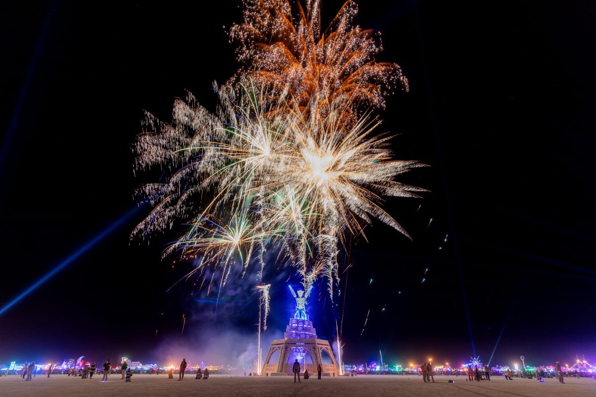 Man Burn Fireworks