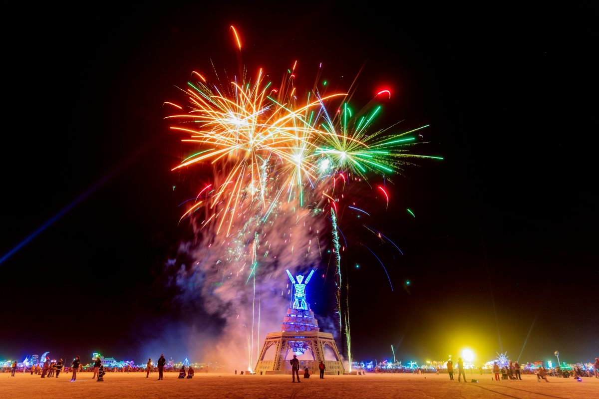 Man Burn Fireworks