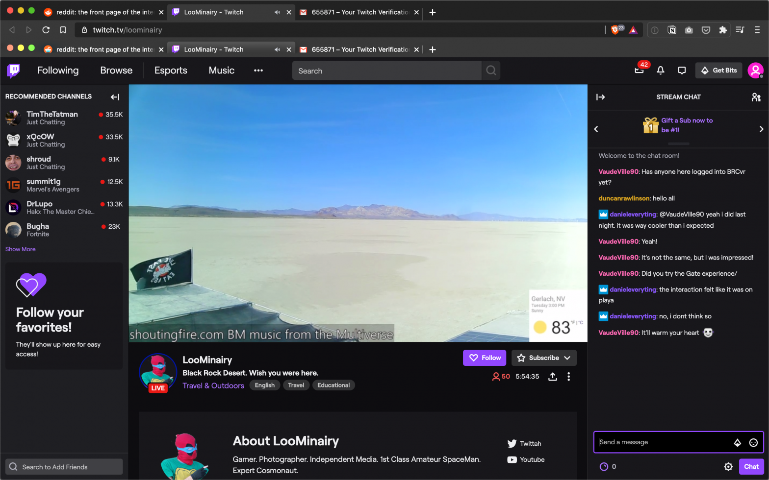Loominairy's Live Stream from Playa