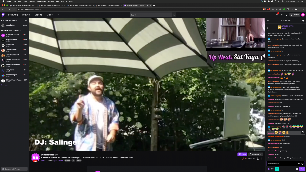 Salinger Bubbles and Bass Livestream