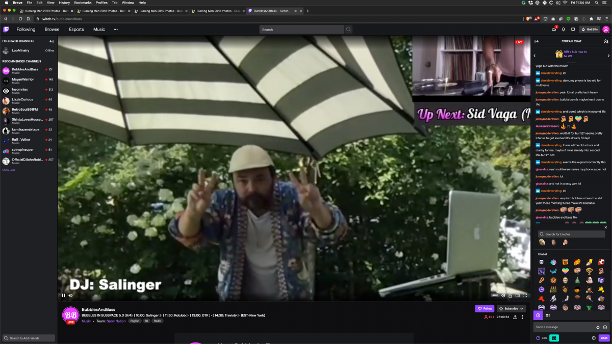 Salinger Bubbles and Bass Livestream