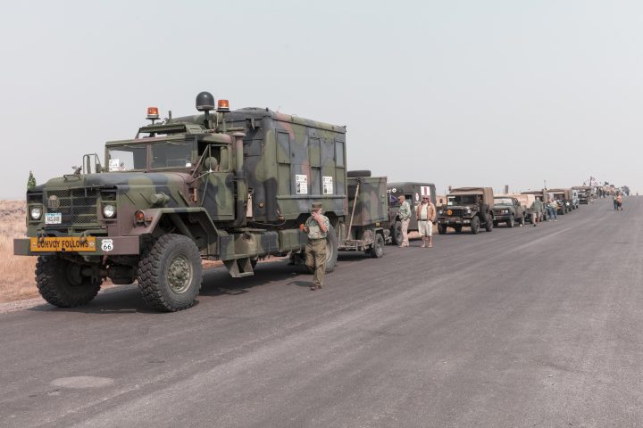 Convoy of Vintage Army Vehicles