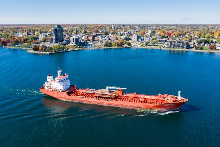 Ship and Small City
