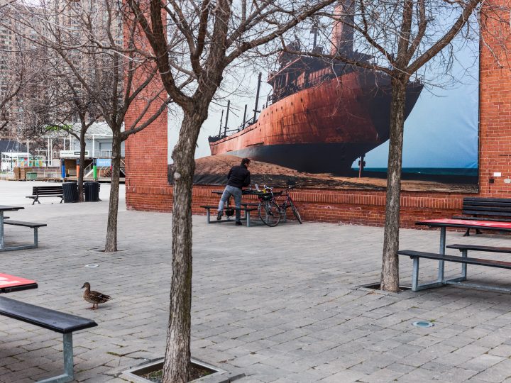 Duck, Man, and Ship Mural