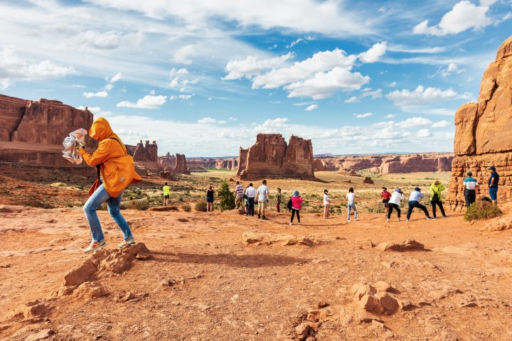 Tourists at Arches