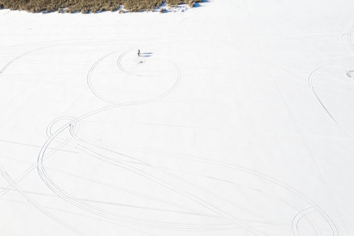 Cross Country Skiers and ATV Tracks