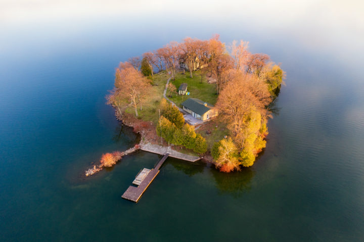 Small Island With Two Cottages